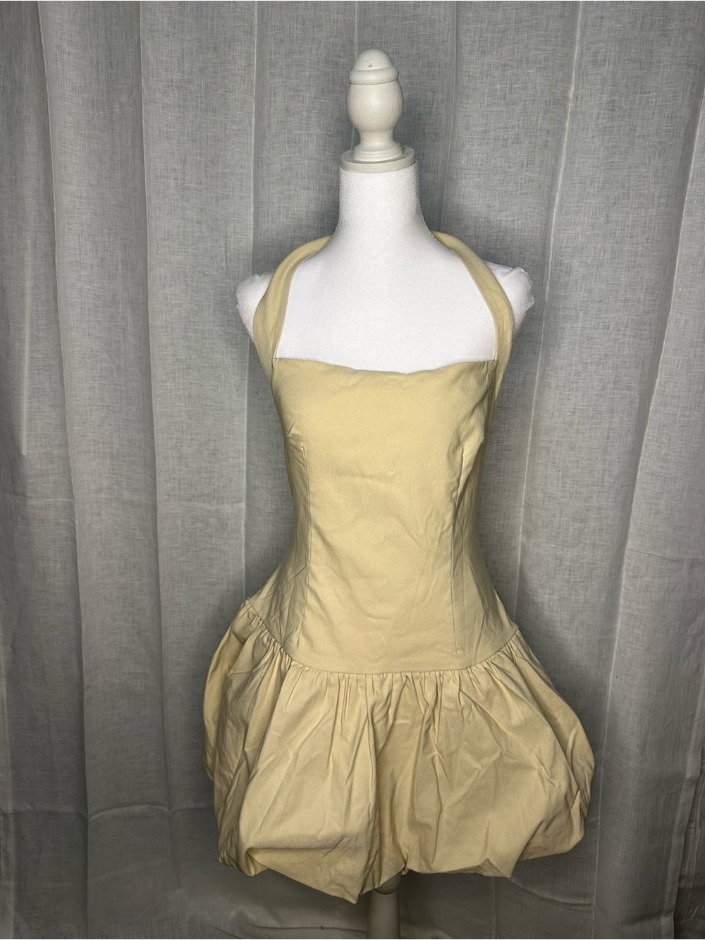Princess Polly Gigi Halter Bubble Dress in Pale Yellow